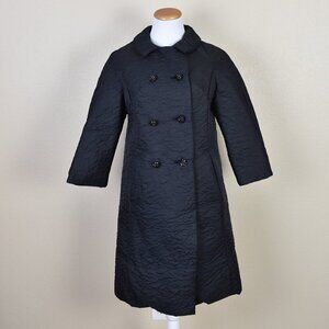 Vintage 50s Swing Coat Jacket Black - S